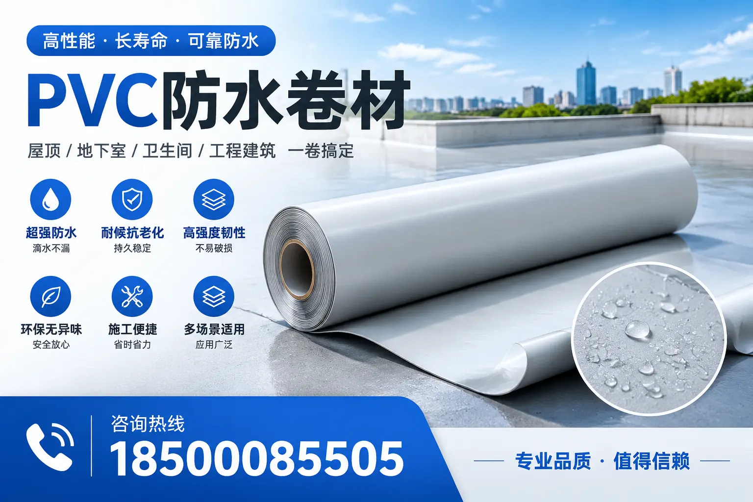 PVC防水卷材的防水效果评测，适合大庆的科学依据